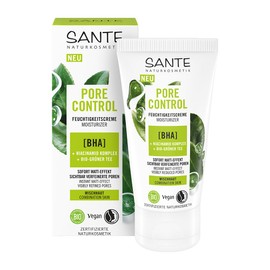 SANTE Naturkosmetik Pore Control Moisturising Cream - 50 ml - Refines & Mattifies the Skin Complex - with BHA, Niacinamide Effect & Organic Green Tea - Vegan & Dermatologically Tested