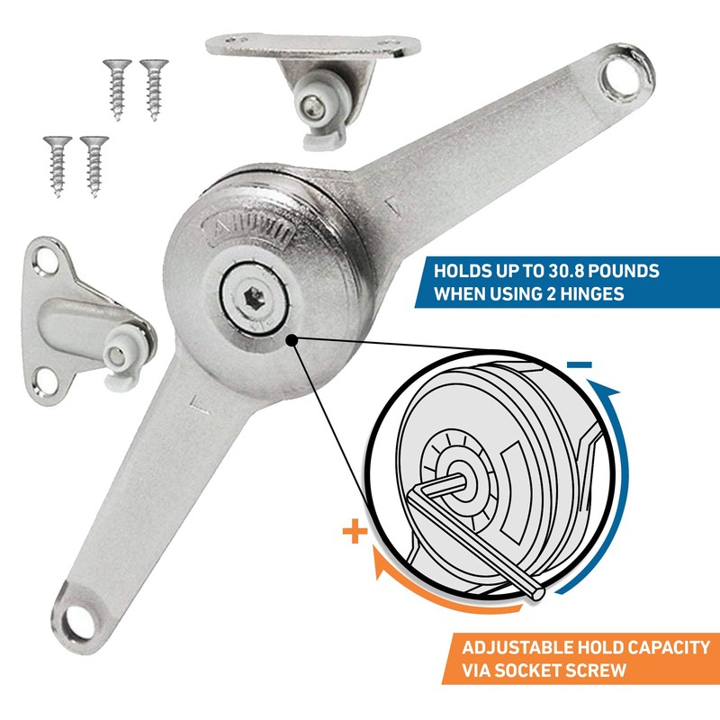 Rok Hardware Duo Flap Lid Support Stay Folding Arm with