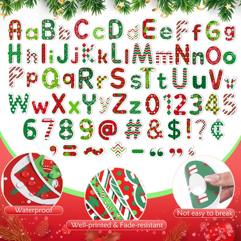 Faccito 231 Pcs Christmas Bulletin Board Decoration Winter Letters Cutouts