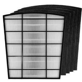 BreshAir True HEPA Replacement Filter Compatible with Hunter HP800 Multi-Room Large Console Air Purifier Series, 1 H13 HEPA Filter and 4 Pre-Filters, Compare to Part# H-HF800-VP