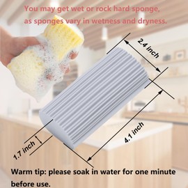 HDAIUCOV 6-Pack Damp Clean Duster Sponge,Magic Sponge Eraser for Housekeeping,Reusable Cleaning Sponge for Blinds,Vents,Mirrors,Glass, Baseboards,Window Track Grooves and Railings (Grey)