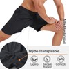 LECOONMX Shorts Deportivos Hombre 2 en 1 para Correr con
