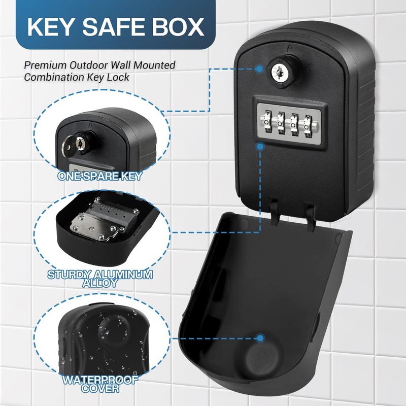 NBYT Portable Combination Lock keybox, Forgotten code can be found,For