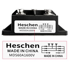 Heschen Dreiphasen-Brückengleichrichter MDS-60A Diodenmodul, 60 A, 1600 V, 5 Schraubklemmen