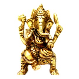 ASHIRWAD Brass Lord Ganesha Idol Statue for Home Hindu God Ganpati Bappa Vinayaka Pital Metal Murti (Ganesh-38)