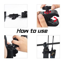 HYSHIKRA Radio Bracket, Microphone Mount Clamp Kit, Ball Head Design, Magic Arm with Clamp and Non-Slip Threads, for Baofeng Yaesu Midland Icom Quansheng Motorola Walkie-talkie