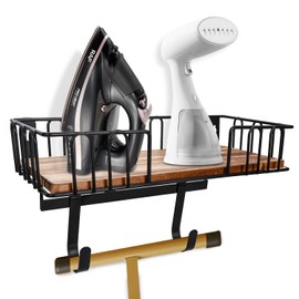 Ironing Board Holder Wall Mount: Metal Iron and Ironing Board Hanger for Laundry Room Decor and Storage