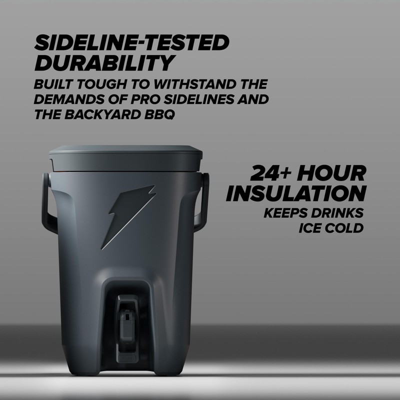 Gatorade Hydration Cooler, 6 Gallon, Grey