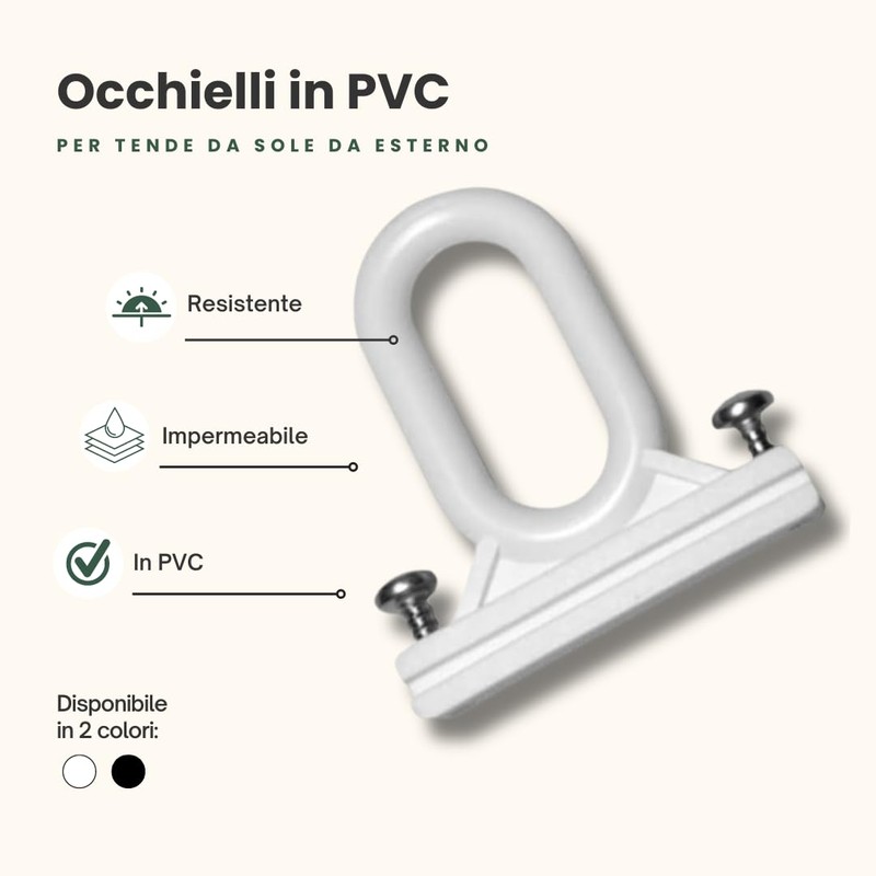 TENDAGGIMANIA Ganci per Tende da Sole Esterno 1 COPPIA -