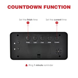 RileyFine RQ-HM200 Digital Civilian Timer, Countdown Timer, Reset Function,.Clock Function,Used for Wedding,Birthday,Coming-of-Age Ceremony,Give Birth etc (Black)