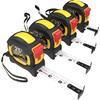 LEXIVON [4-Pack] 25Ft/7.5m DuaLock Tape Measure | 1-Inch Wide Blade