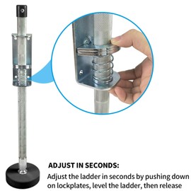 Ladder Leveler Pair with Rubber Feet Orange,Adjustable Ladder Leg Leveler for Extension ladders,Ladder Stabilizer,Ladder Accessories (Black 26")