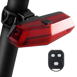 ACRUNU Smart Bike Tail Light with Turn Signals, Bike Alarm Horn with Remote, Rechargeable Waterproof Bike Rear Light Turn Signals Bicycle Tail Light