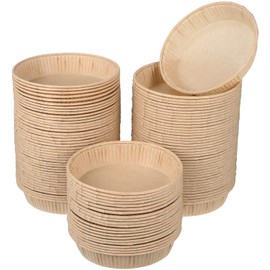 UPKOCH 100pcs Mini Tart Pans 4 Inch Small Pie Pan Disposable Baking Cups Paper Muffin Dish Pan Oven Microwave Safe for Pies Mousse Cakes Dessert Cupcake Snacks