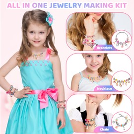 150Pcs Bracelet Making Kit Gifts, Jewellery Making Kit for Girls Gifts, DIY Bracelet Making with Beads & Charms, Arts And Crafts for Kids, Girls Toys Birthday Gift for Age 5 6 7 8 9 10 12 Year Old