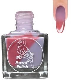 Parrot Polish Red Dragon Thermal Nail Polish, Color Changing Red to Grey Lacquer