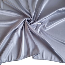 GFM Silky Feel Scarf Shawl for Evening Weddings Bridesmaids-Silver- (88)(SLKLUX-CH)
