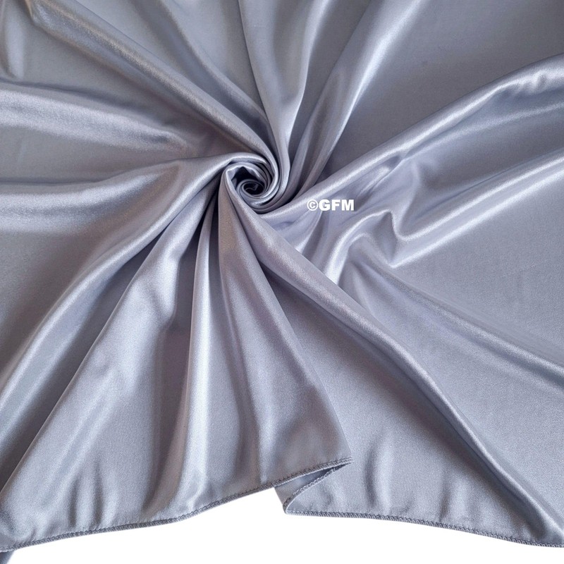 GFM Silky Feel Scarf Shawl for Evening Weddings Bridesmaids-Silver- (88)(SLKLUX-CH)