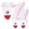 24Pcs Disco Party Drink Pouches with Straws Bachelorette Party Drink