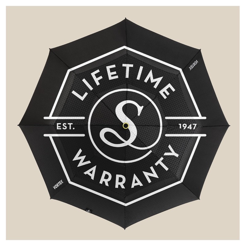 SHEDRAIN Windjammer Vented Manual Golf Stick Black Umbrella, 1 EA