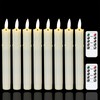 Mavandes Flameless Flickering Taper Candles Two Remote, 7.5 Inch Ivory