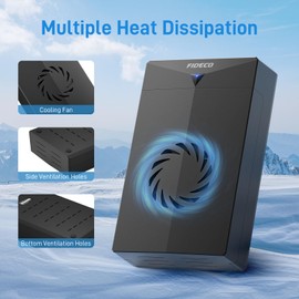 FIDECO Hard Drive Enclosure, USB 3.0 to SATA Hard Drive Docking Station for 3.5 or 2.5 inch SATA HDD SSD with Cooling Fan, 12V Power Adapter Included, Support UASP