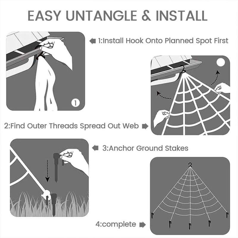 Feelava Giant Spider Web Halloween Spider Decorations,Halloween Decor Haunted House