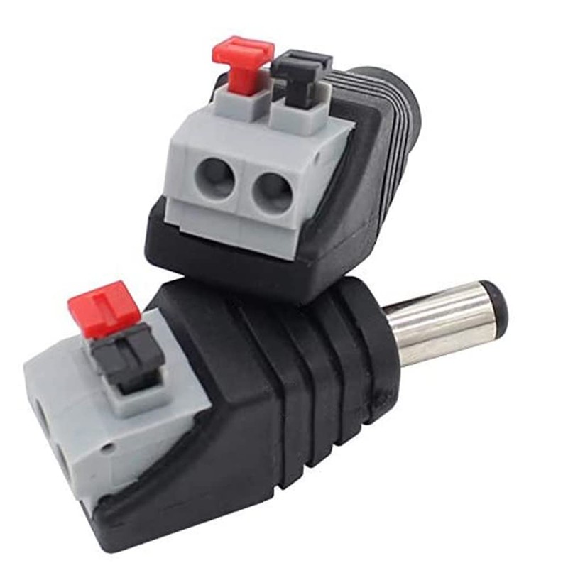 Greluma 6 Pairs 5.5mm x 2.1mm DC Power Connector Push