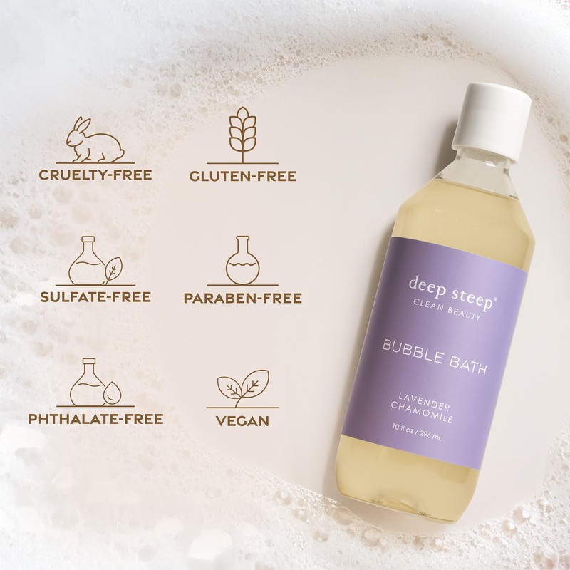 Deep Steep Bubble Bath, Grapefruit Bergamot, 10 oz – Soothing