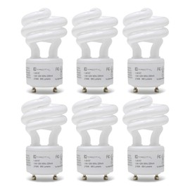 Xtricity Compact Fluorescent GU24 2 Prong Light Bulb Base, T2 Mini Spiral, 13W (60 Watt Equivalent), 2700k Soft White, 900 Lumens, CFL, 120V, UL Listed (4 Pack)