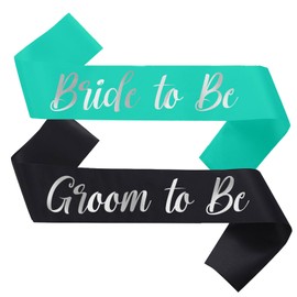 NAUXIUDSJS Bride to Be Sash and Groom to Be Sash, Bachelorette Party Supplies Engagement Party Favors, Bridal Shower Sashes Bachelor Decorations Blue