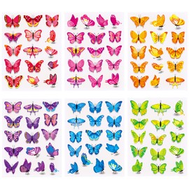 ArRuKi KIDS 279 PCS Transparent Butterfly Stickers for Scrapbooking, Vintage Nature Stickers for Journaling, Card Making, DIY Crafts