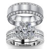LOVERSRING 3pc His and Hers Couple Ring Bridal Set His