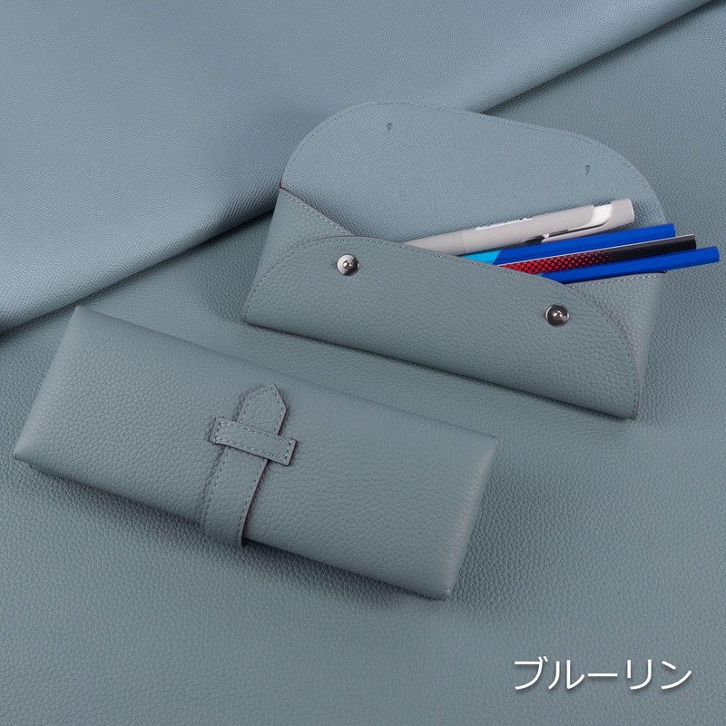 COGURE COPEN Pencil Case, Genuine Leather, Simple, Stylish, Unisex, Gift