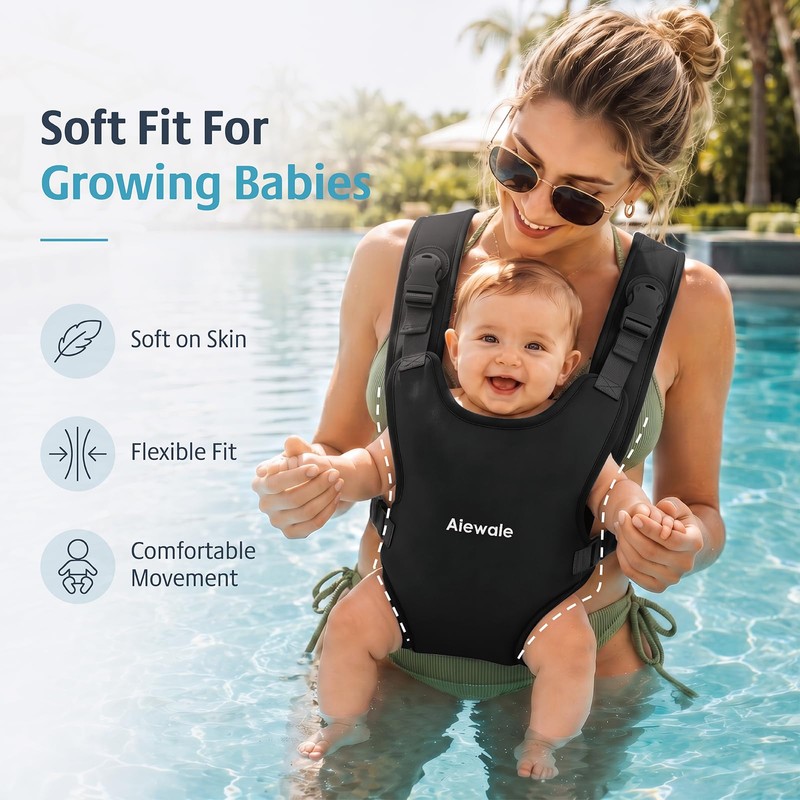 Water Baby Carrier, Quick-Dry Neoprene Infant Sling,Black