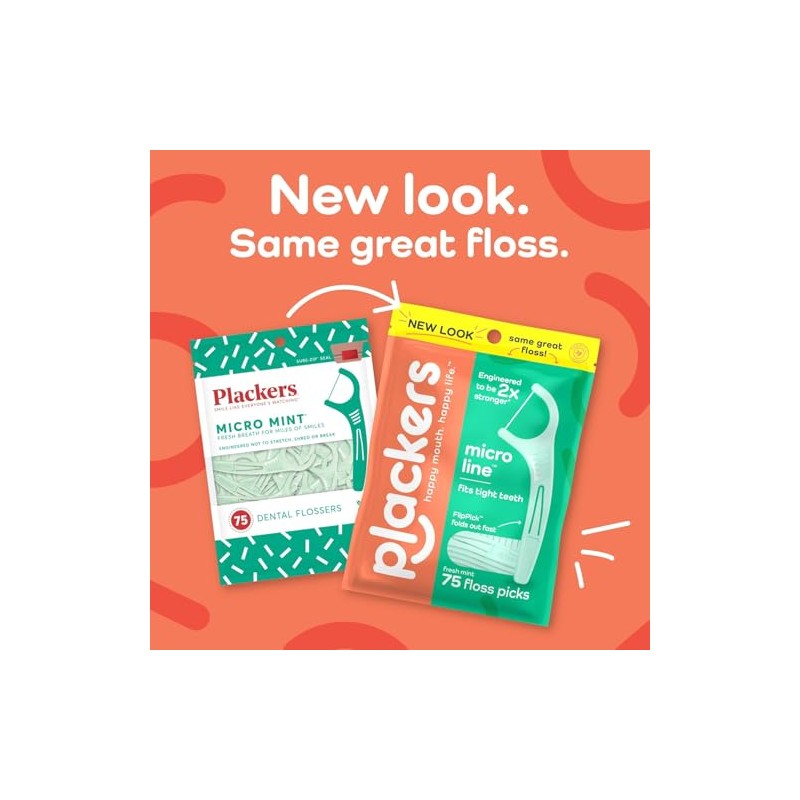 Plukers Micro Mint refresca el aliento, dental Flossers menta 90