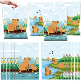 Falueqg Capybara Theme Gift Bags - 50 Pcs Cute Capybara Goodie Bags with Handles for Animal Theme Party, Wedding, Birthday
