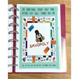 Handmade Savopoly Money Saving DASHBOARD Insert 4 USE with the TUL/Arc (8 disc) Planner-