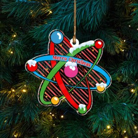 Science Atom Christmas Ornament 2025, Acrylic Hanging Tree Decoration for Students, Scientists, Teachers, Atom Symbol Xmas Ornament for Science Chemistry Lovers, STEM Gift, Classroom or Lab Décor
