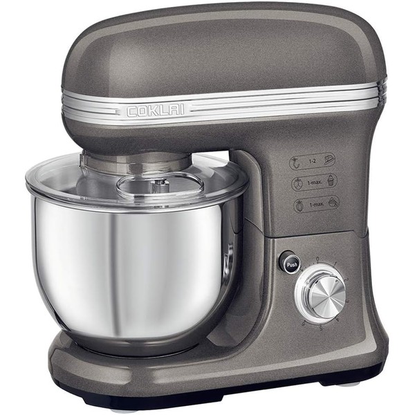 COKLAI Stand Mixer, Electric Mixer, 6 Speed Dough Mixer Metal