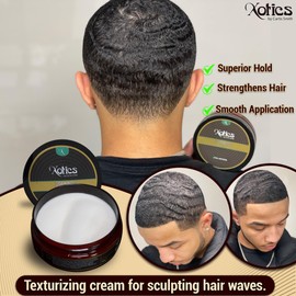Xotics Spinners Wave Grease for Men & Women 4oz - All Natural, 100% Pure Organic Pomade 360 Waves Hair Cream Shea Butter Strong Hold Silky Shine