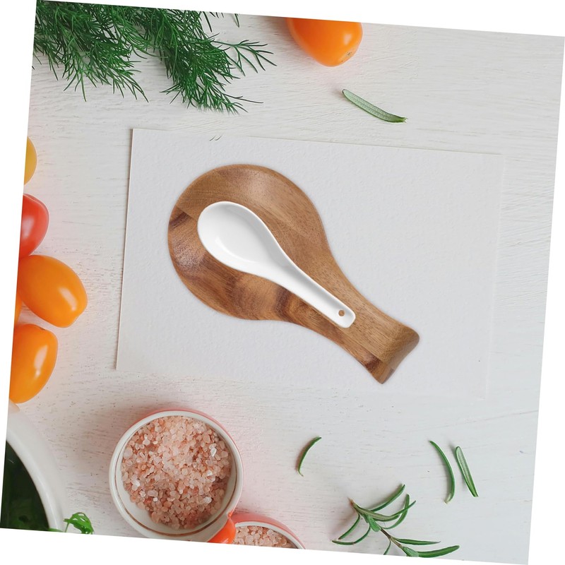 Ciieeo Wood Spoon Rest for Stove Wood Spoon Holder for
