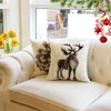 Ogiselestyle Merry Christmas Tree Pine Cones Reindeer Throw Pillow Cover,