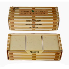 Simple Scents Australia Almond Scented Natural Soap Bars (6 Bars), 3.5oz Moisturizing French Triple Milled Soap Bars Enriched with Shea Butter - Pure Plant Oil Bath & Body Soap Bars