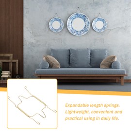 Healeved Invisible Plate Hanger Wall Plate Hanger: 4pcs Stainless Steel Decorative Wire Plate Holders Hanging Wall Hook Dish Hanger for Antique Plates Art Decor Wall Plate Hangers