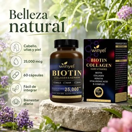 Biotina Colágeno Fácil De Tomar 90 Cápsulas 1800mg Keratina