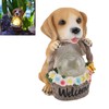 Solar Powered LED Light Dog Statue Decoration Solar Powered Puppy