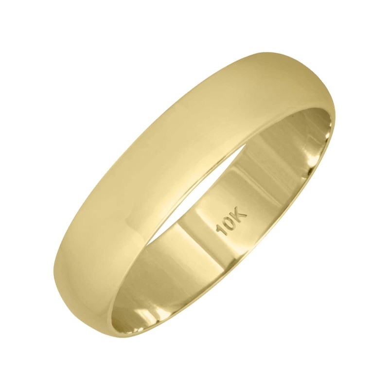 4mm Domed Wedding Band in 10K Yellow Gold