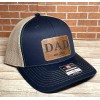 Richardson 112 Dad Leather Patch Trucker Hat, tactical Father Hat