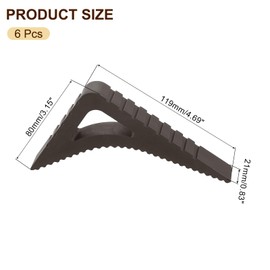 uxcell 6 Pcs Door Stoppers for Bottom of Door, 0.83 inch Door Stops, Rubber Door Stopper Wedge, Window Stopper Door Gaps Sturdy Stackable, Dark Brown